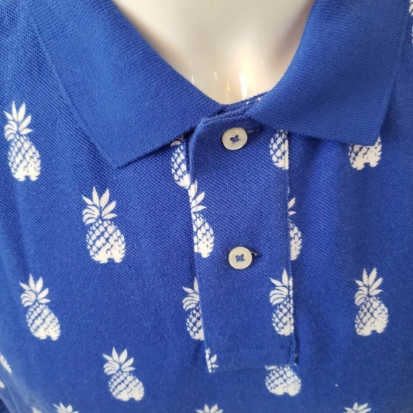 POLO RALPH LAUREN LOGO BLUE HAWAIIAN PINEAPPLE PRINT S/S POLO SHIRT XL $89 NEW - Picture 2 of 6